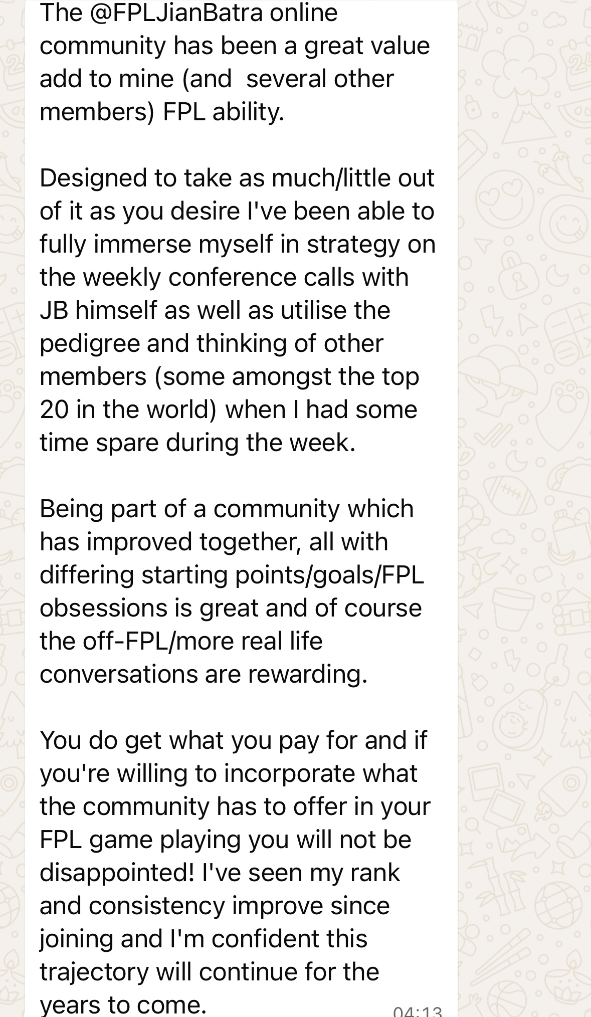 Diamond Member testimonial about weekly calls and improvement